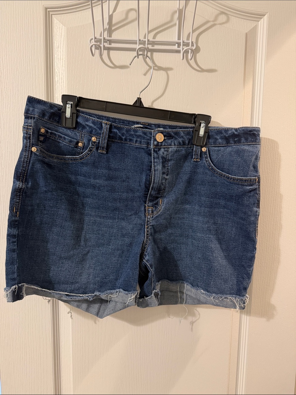 Seven7 Dark Blue Denim Cutoff Shorts
